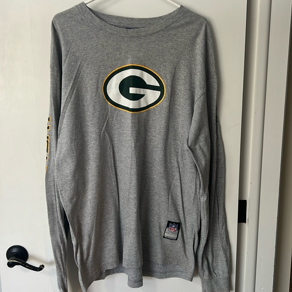 Men’s Reebok NFL Team Apparel Green Bay Packers Long Sleeve T-shirt size Large